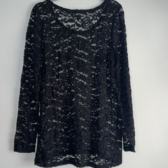 Maurices Black lace blouse SZ 2 - Picture 5 of 7